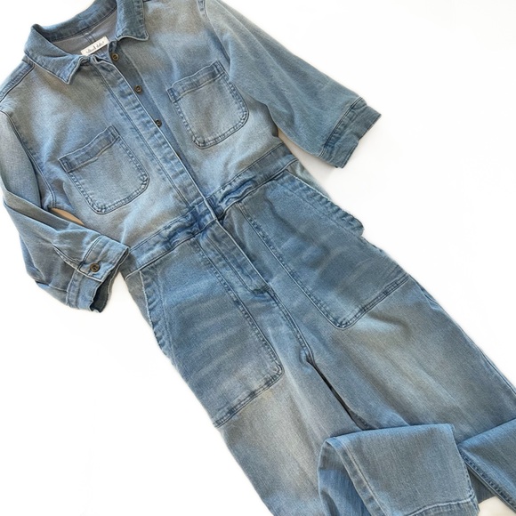 Altar’d State Womens XS Blue Denim Utility Coverall Jumpsuit - Picture 1 of 5